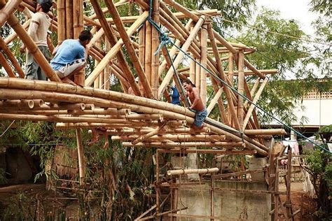 Villagers In The Philippines Build A Gorgeous New Bridge From Bamboo