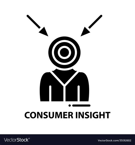 Consumer Insight Icon Black Sign Royalty Free Vector Image