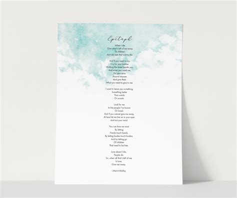 Epitaph by Merrit Malloy Poem Print - NCIS • Cherished Prints