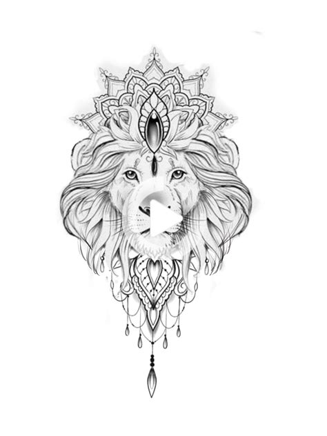 This Pattern In A Crown Lion Head Tattoos Lion Tattoo Mandala Lion