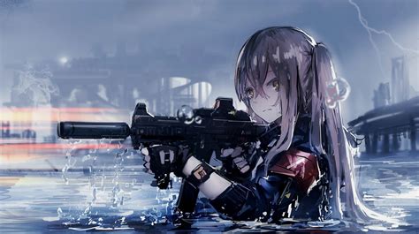 Fond Décran 1500x841 Px Filles Anime Fusil Dassaut Pistolet