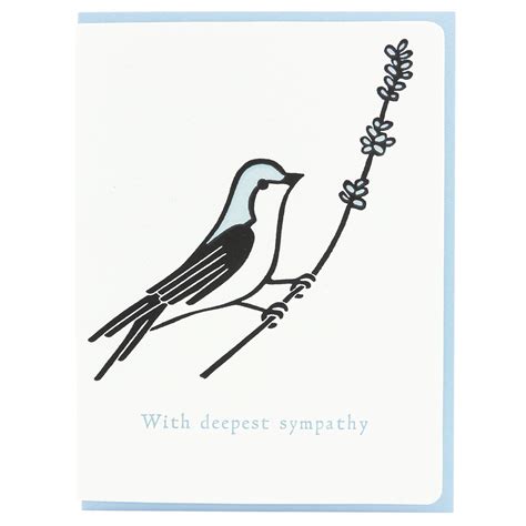 With Deepest Sympathy Sparrow Greeting Card Wilbe Bloomin Kensington