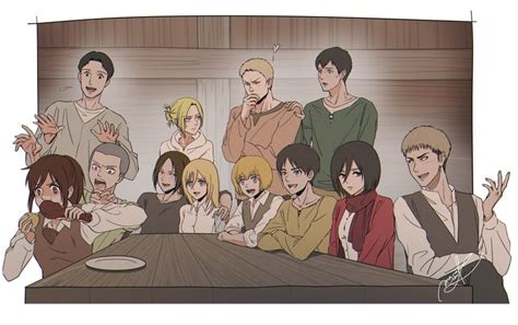 Mikasa Ackerman Eren Yeager Christa Renz Ymir Armin Arlert And