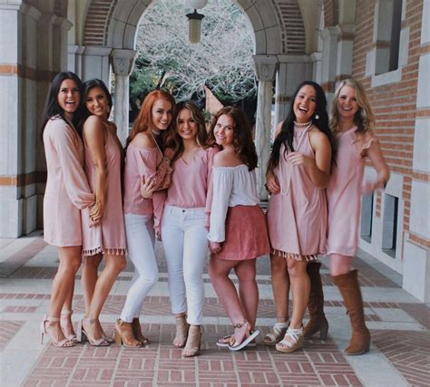 Love Blush And White For Team Photos Sorority Photoshoot Photoshoot Photoshoot Outfits