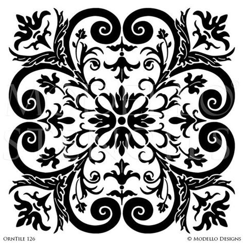 Painted Ceiling Tile Stencils With Classic European Style Modello