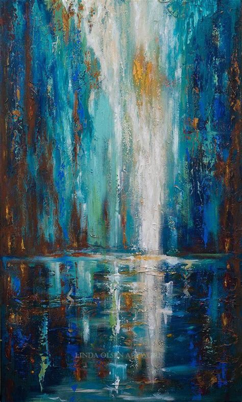 Large Abstract Painting Of Waterfall Abstract Art Painting Techniques