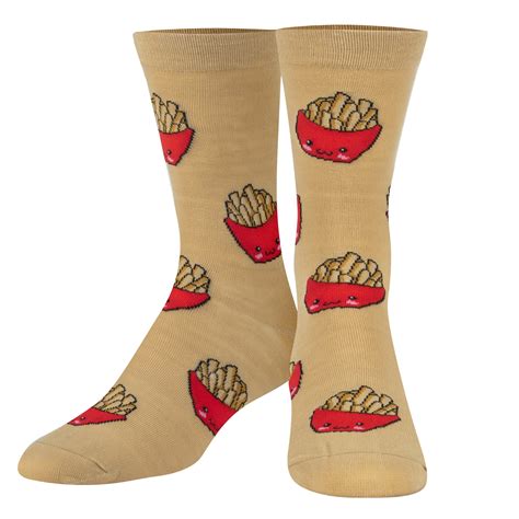 Crazy Socks Womens Food Fries Crew Socks Novelty Silly Fun Cute