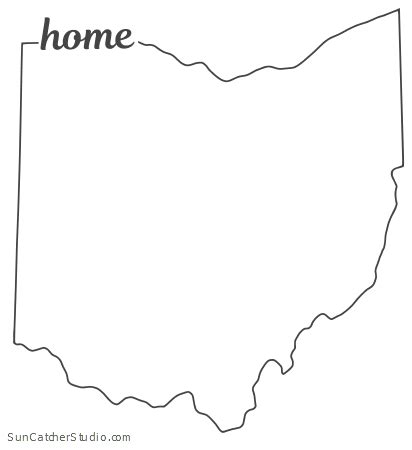 Ohio - Map Outline, Printable State, Shape, Stencil, Pattern | Ohio map, Map outline, Ohio outline
