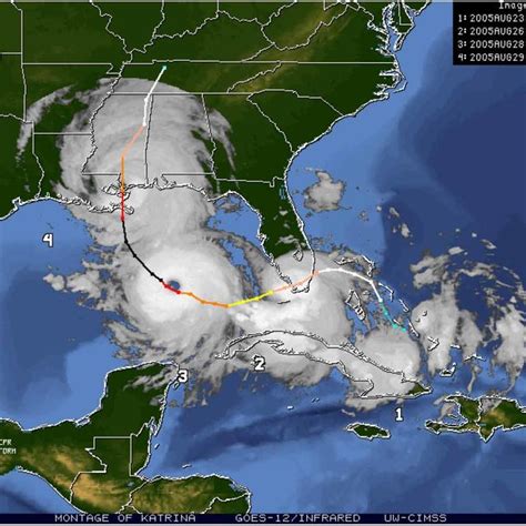 Hurricane Katrina Path And Intensity History Intensity Defined Based