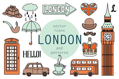 London Vector Icons And Pattern Custom Designed Illustrations
