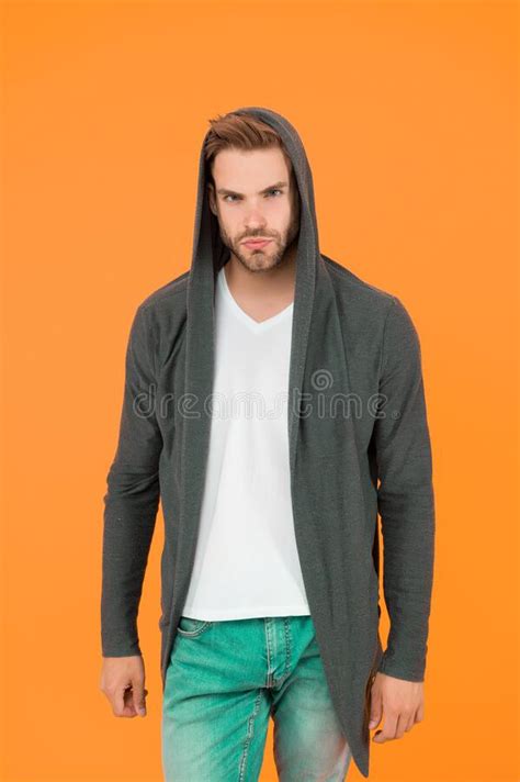 Handsome And Casual Handsome Man Yellow Background Young Guy Wear