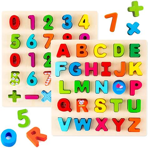 51 Wooden Alphabet Puzzles For Toddlers Chunky Abc Puzzle
