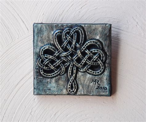 Celtic Shamrock Stone Art Celtic Knot Garden Tile Ireland