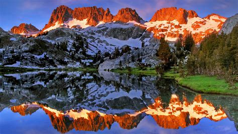 California Madina Lake And Sunlight Reflection On Mountain Hd Nature
