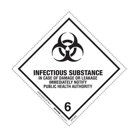 Saf T Pak Inc STP 802 Class 6 2 Infectious Substance Labels 4 X 4in