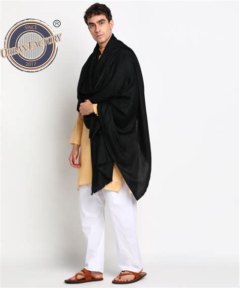 Urban Factory Casual Wear Pashmina Fine Wool Plain Lohi Shawl For Men