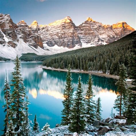 Winter Moraine Lake Alberta Canada Hd Desktop Wallpaper High Resolution