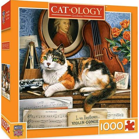 Masterpiece Cat Ology Gerschwin Piano Cat 1000 Piece Jigsaw Puzzle By