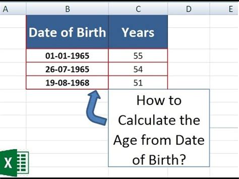 Age Calculator In Excel Ii How To Calculate Date Of Birth Images