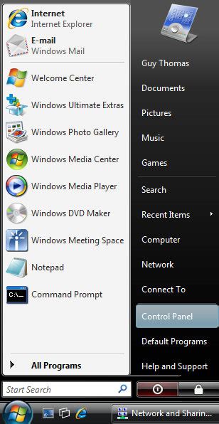 Microsoft Windows Vista Start Menu Desktop Demo Of New Aero Graphics