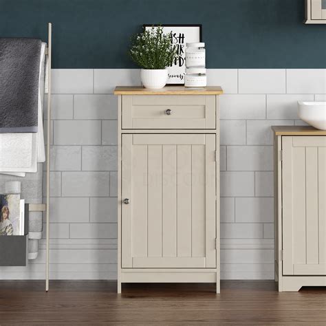 Priano Freestanding Bathroom Cabinet Unit White Vanity Cupboard Storage