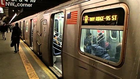 Mta New York City Subway R160 R Train Leaves 4th Avenue 9th Street