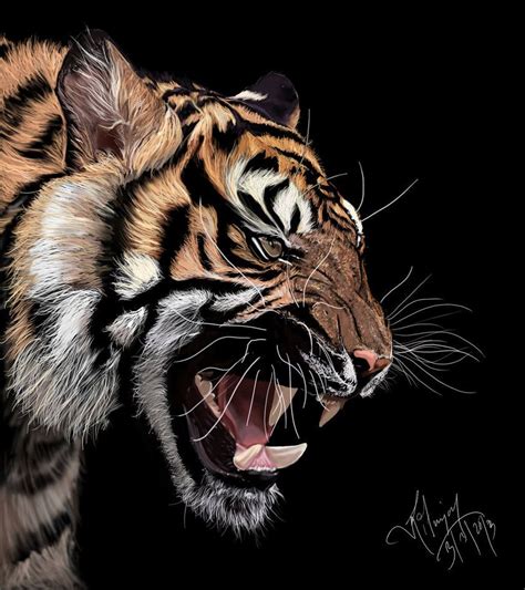 Tiger Digital Painting Tiger Art Tiger Artwork Tiger Painting