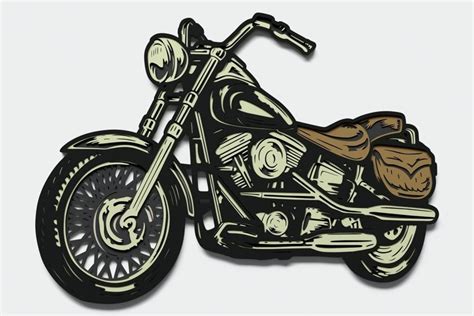 Layered Motorcycle Svg Vector File For Cutting 1214644