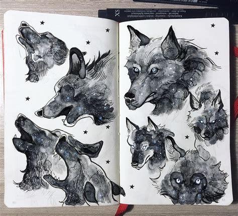 The background texture and stars were painted with watercolor, the animals were drawn in procreate and the type and special. regram @_picolo Lupus the Wolf constellation - Have you ...