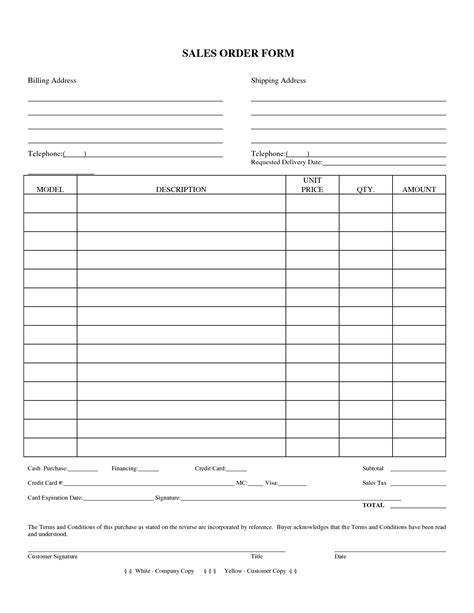 sales forms sales order form   projects