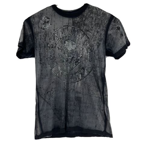 Affliction Affliction Live Fast T Shirt Front And Back Graphic Xl Gray
