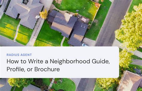 How To Write A Neighborhood Guide Profile Or Brochure