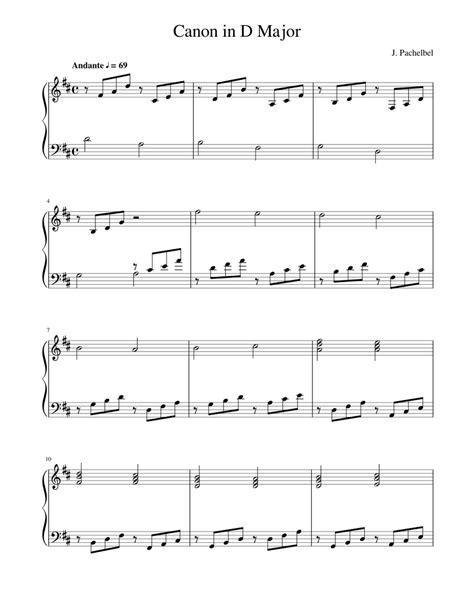 Canon In D Major Sheet Music For Piano Download Free In Pdf Or Midi