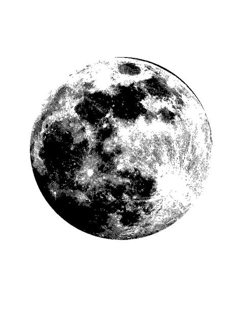 The Full Moon Is Shown In Black And White