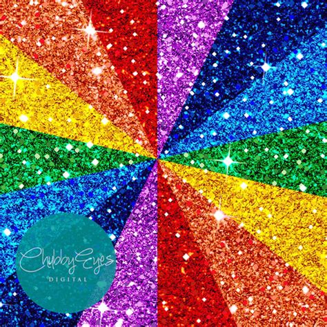 Glitter Rainbow Clip Art Colorful Rainbow Glitter Glitter Etsy