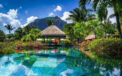 Download A Breathtaking View Of Le Morne Brabant Mauritius Wallpaper