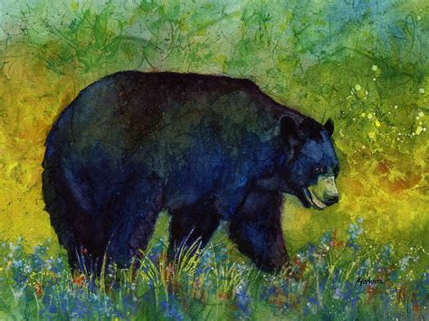 Black Bear Painting By Hailey E Herrera Pixels Merch