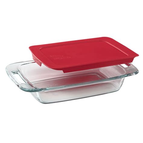 Easy Grab 2 Quart Glass Baking Dish With Red Lid Pyrex