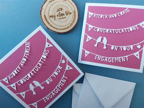 Personalised Engagement Card Papercut Engagement Card Etsy Uk