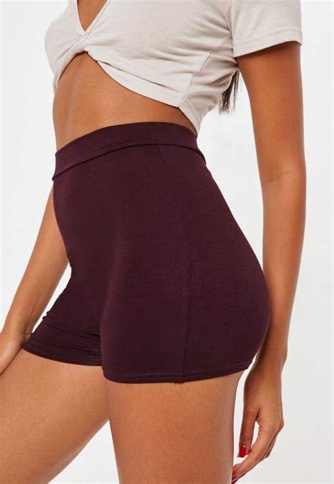 Missguided Burgundy Ve Cycling Hotpants Womens Shorts Hot Pants Gym Shorts Womens