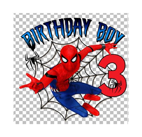 Spiderman 3rd Birthday Digitale PNG Datei No Name Instant | Etsy