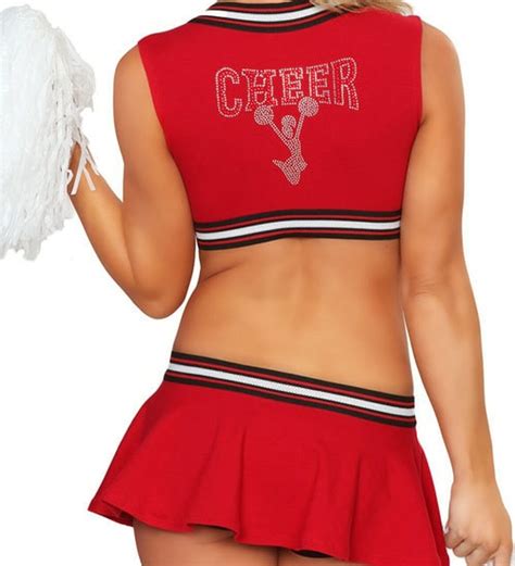 Red Hot Cheerleading Costume Sexy Cheerleader Outfit 3wishes