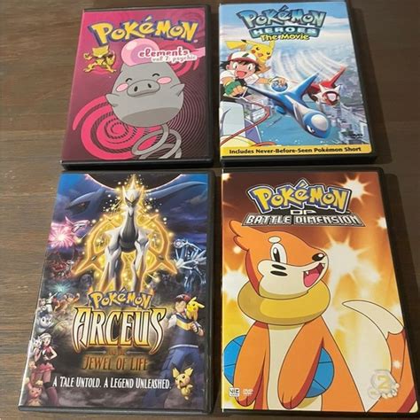 pokemon media set of 4 pokemon dvds and exclusive pokmon movie poster poshmark