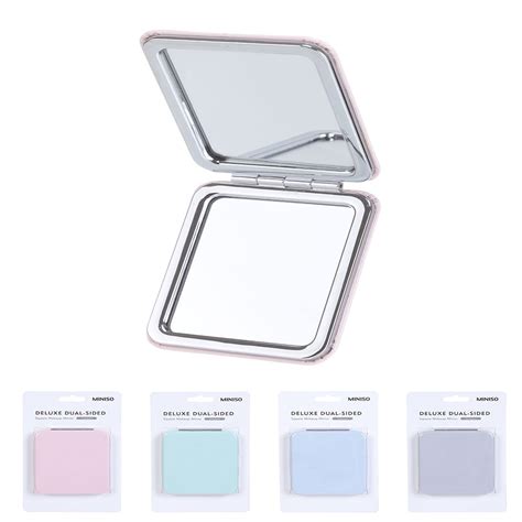 Miniso Deluxe Dual Sided Square Makeup Mirror Portable Travel Light Makeup Mini Mirror Folding