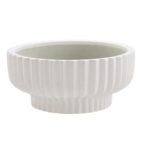 Better Homes And Gardens 8 X 8 X 5 Round White Ceramic Plant Planter