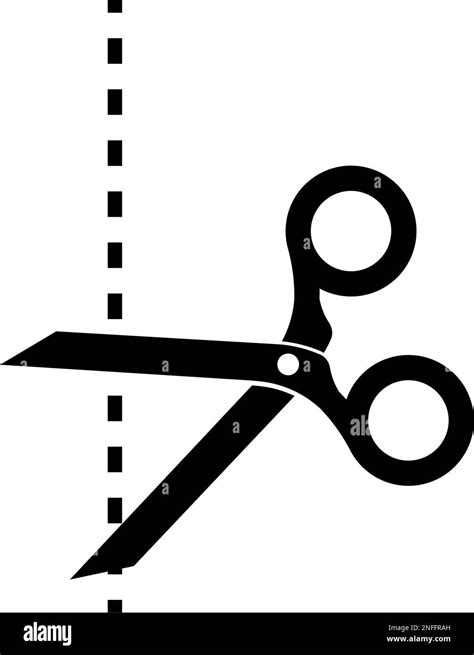 Scissors And Cut Line Silhouette Icon Cutout Cutting Editable Vector