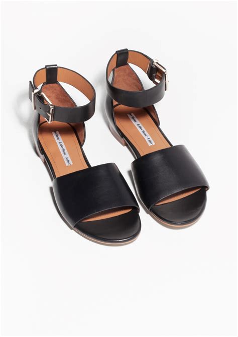 and other stories ankle strap flat sandals in black lyst