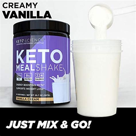 Keto Science Ketogenic Meal Shake Vanilla Dietary Supplement Rich In