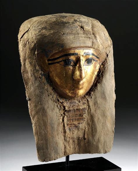 Egyptian Late Dynastic Gilt Cartonnage Mummy Mask Feb 21 2019 Artemis Gallery In Co