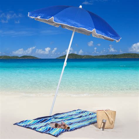 rio 6 ft blue sun blocker beach umbrella beach umbrellas and cabanas at hayneedle